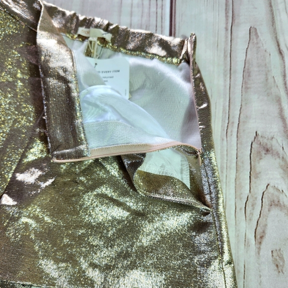 **SOLD** NWT Maje High Waist Gold Metallic Silk Blend Shorts | Women's Size 2-4 - Picture 4 of 14